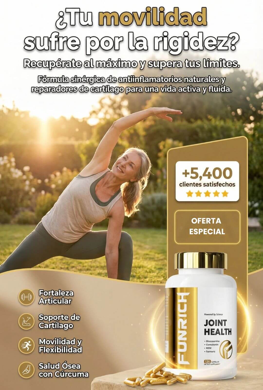 FUNRICH Glucosamina + Condroitina + MSM – Apoyo Articular Avanzado